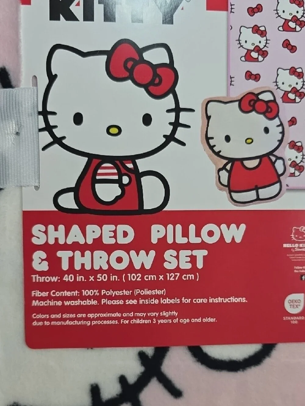 Hello Kitty Shaped Pillow & Throw Set